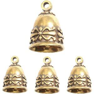 4 Pcs Small Bells Vintage Brass Hanging Bells for Home Decorations Crafts Orname